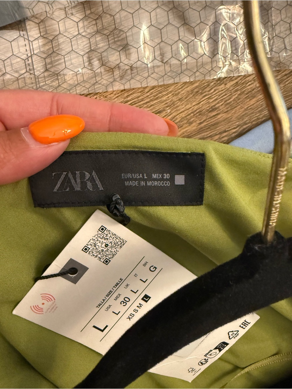 Zara Olive & Multicolor Abstract Floral Midi Dress - Picture 4 of 5